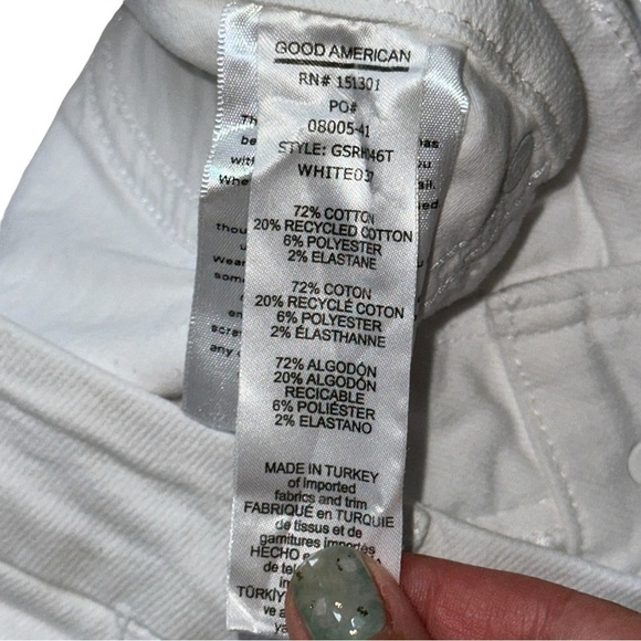 Good American White Straight Leg Raw Hemline Jeans Womens 12/31 - Picture 6 of 10